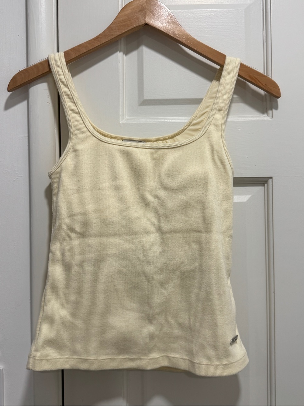 Verish Butter Yellow Cream Ribbed Square Beck Bra Tank Top